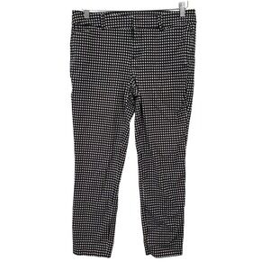 Old Navy Pixie Pants Womens 8 Black White Houndstooth Ankle Trousers Stretch